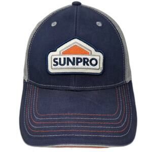 Clyde Trucker Hat Blue Gray Snapback OSFM Sunpro Patch Mesh Back Embroidered
